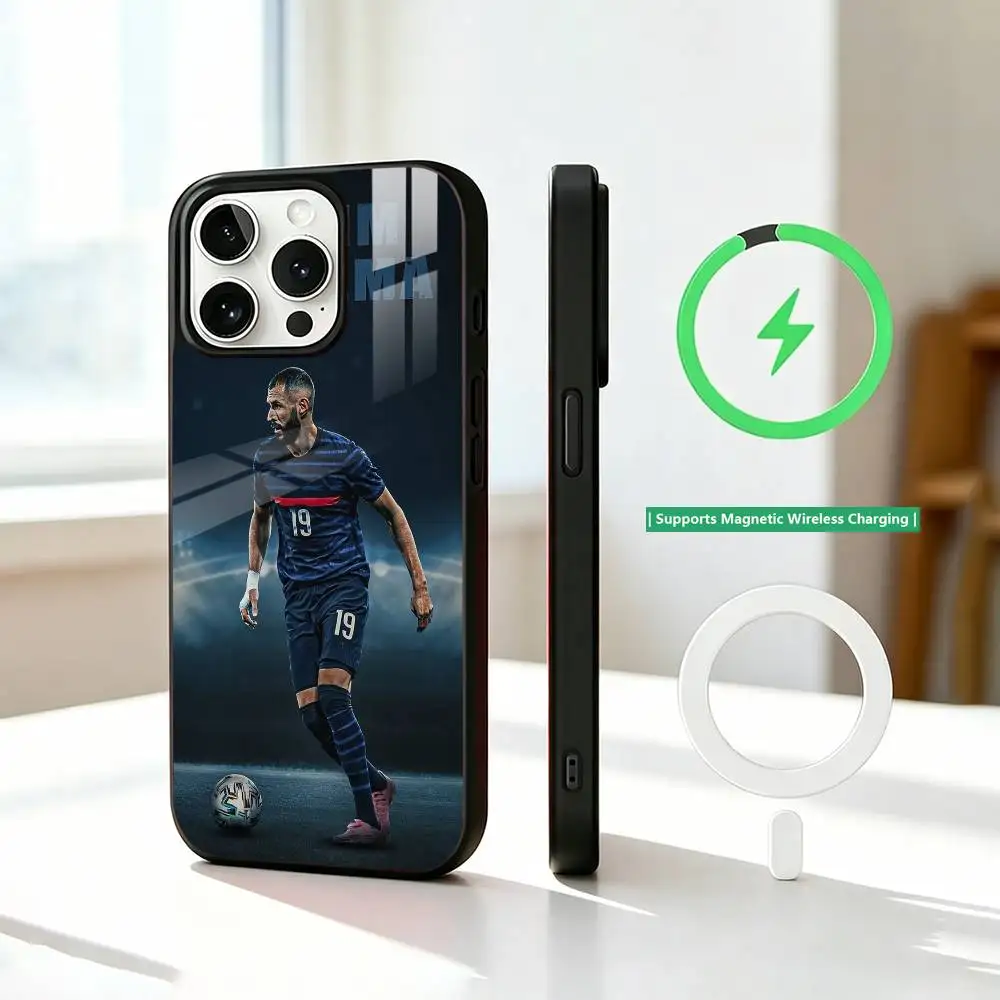 Чехол для телефона K-Karim Benzema Football Cheer для iPhone 17, 16, 15, 14, 13, 12, 11 Plus, Pro с поддержкой магнитной беспроводной зарядки (art.: 3920db50eb239) - 3920db50eb239