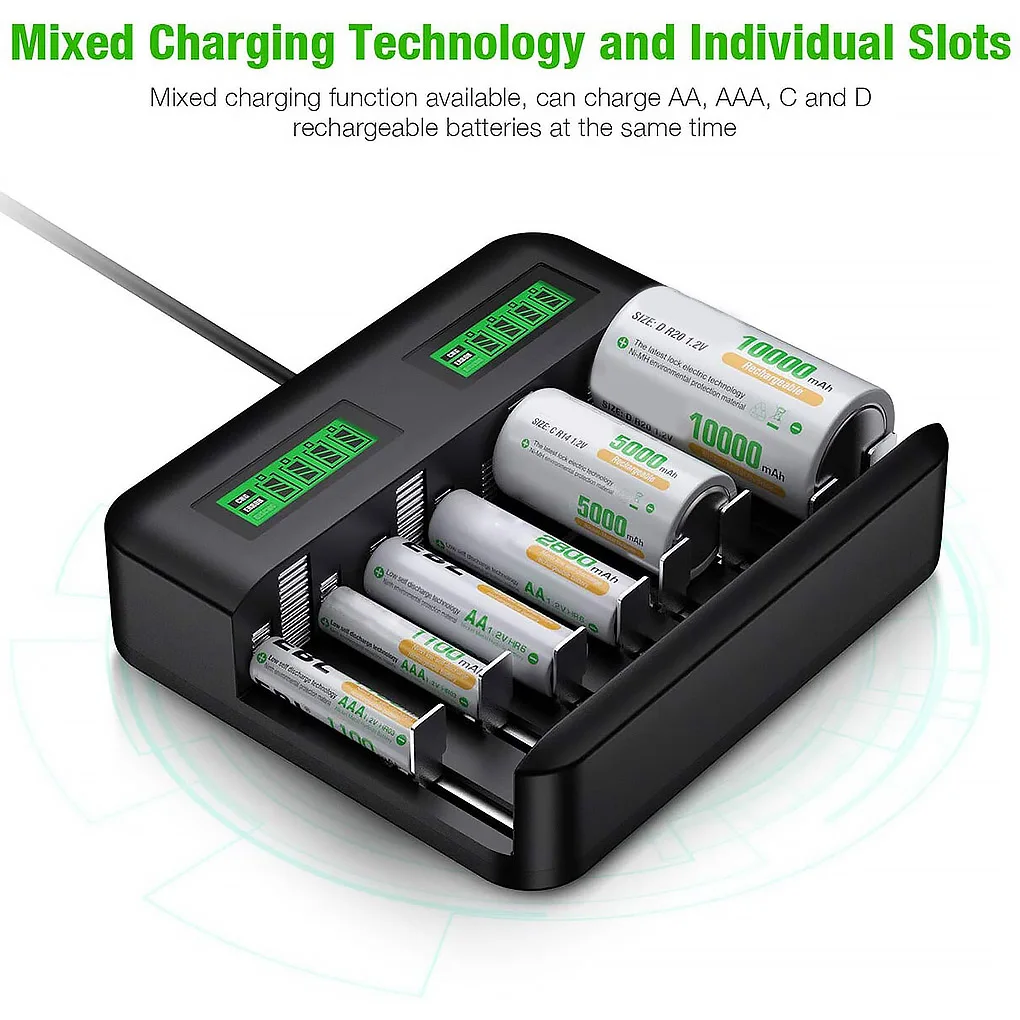 

AA AAA Battery Charger Portable 8 Slot USB Professional Charging Adaptor