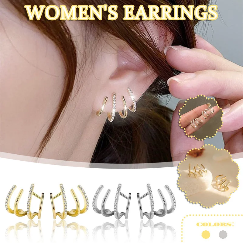 

Simple Irregular Shape Half Round Ear Clip Stud Earrings for Women Charm Stainless Steel Earrings Fashion Jewelry