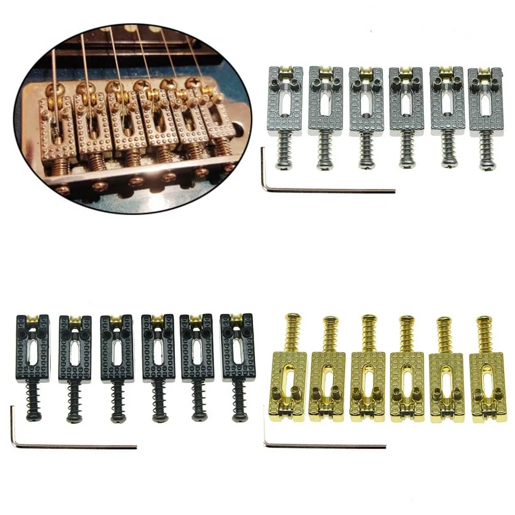 6Pcs Tremolo Bridge Roller Saddle With Wrench For Strat Tele Electric Guitar Tele Telecaster E-Guitar Accessories