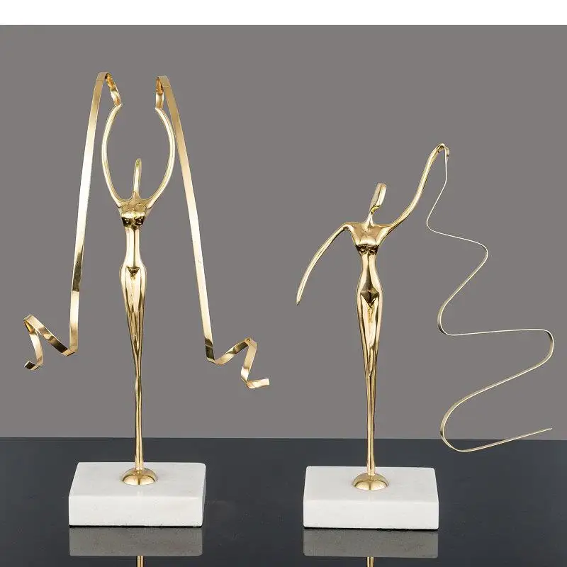 Мраморная основа медные украшения набор скульптура балерины танцевальное