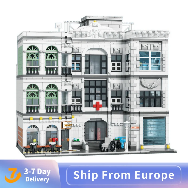 

Модель больницы UG10188 МОС, уличный вид, город, Модульные строительные блоки, игрушки из 4953 блоков, подарок для детей, 89135