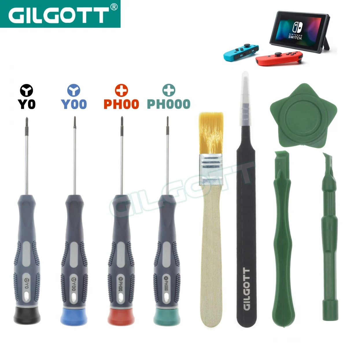 

GILGOTT 9PCS in 1 Screwdriver Open Tools Set for Nintendo Switch Pro NS Joycon GBM GBA SP DS DSL DSi NEW 2DS 3DS XL LL WII U