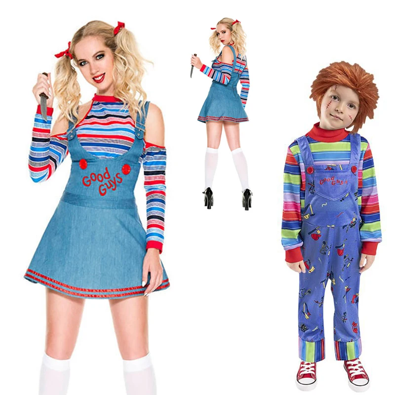 Anime Child's Play Cosplay Costume Horror Scary Bride of Chucky Women Dresses Halloween Gift For Kids Girls Party Anime Clothes