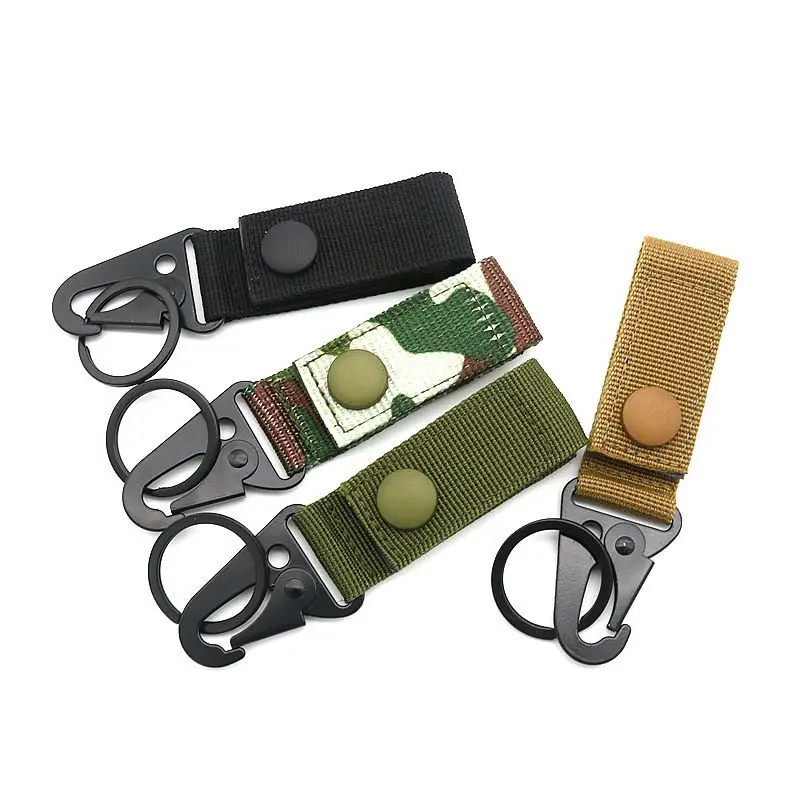 

Tactical Molle Hook-Webbing Keychain-Key Ring Holder Hunting Gear Keeper Pouch Key Chain Nylon Belt Keychain EDC Molle Webbing