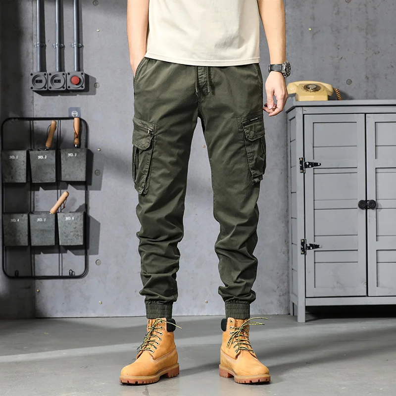 

Summer Men Pants Casual Jogging Men Trousers 2022 Solid Color Hip Hop Male Multi-pocket Cargo Pants New Harajuku Men Sweatpants