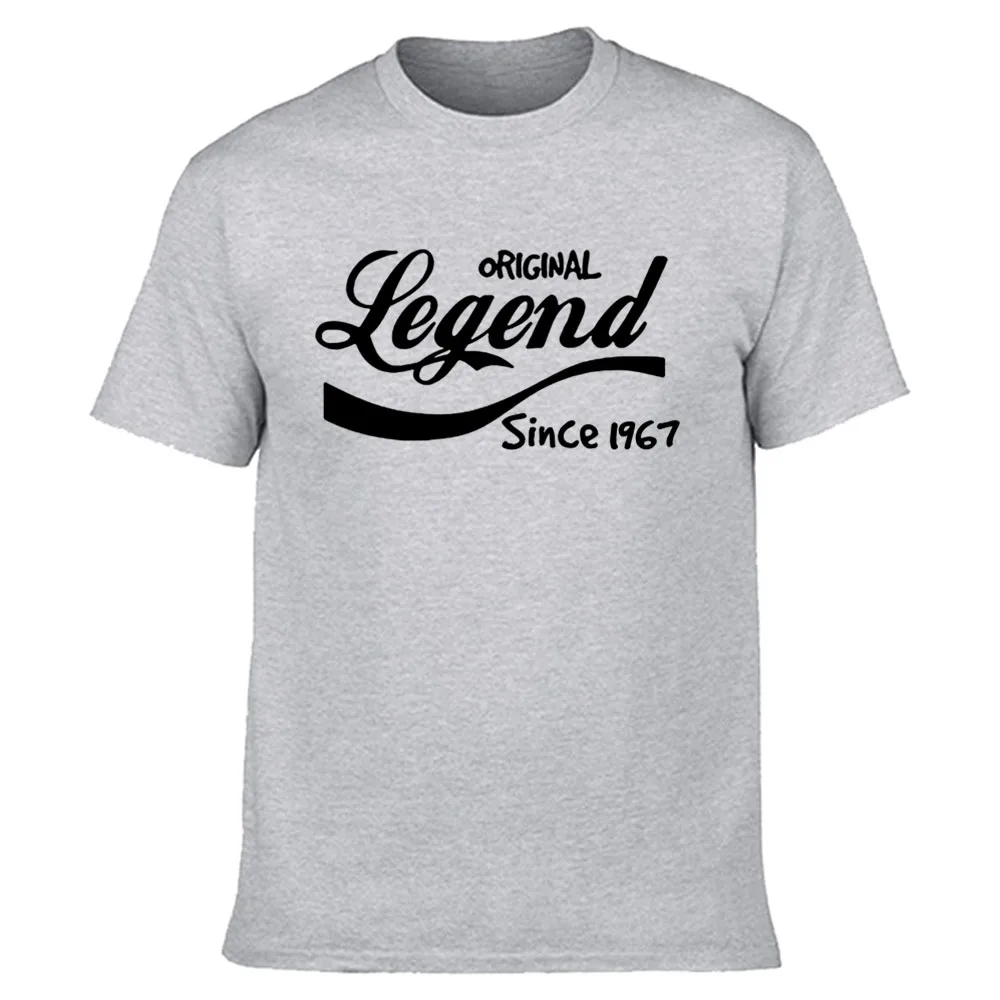 

Fashion Legend Since 1967 T-Shirt Funny Birthday Gift Top Dad Husband Brother Cotton Tshirt Men Clothing Short Sleeve Tops Tees