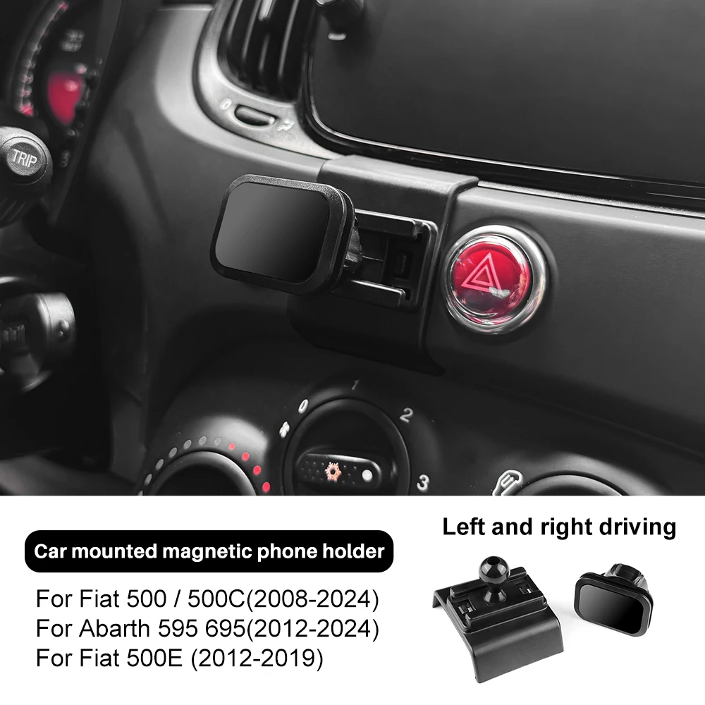 

﻿ Для Abarth 595 695 2012-2024/Fiat 500/500C 2008-2024/500E 2012-2019 автомобильный магнит гравитационный держатель телефона подставка для телефона кронштейн