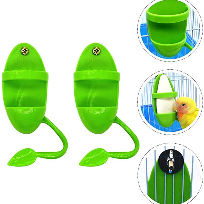 

Pets Parrots Feeders Plastic Food Holder Feeding On Cage Convenient Feeder Supplies For Home Pets Birds Playing Toy Supplies