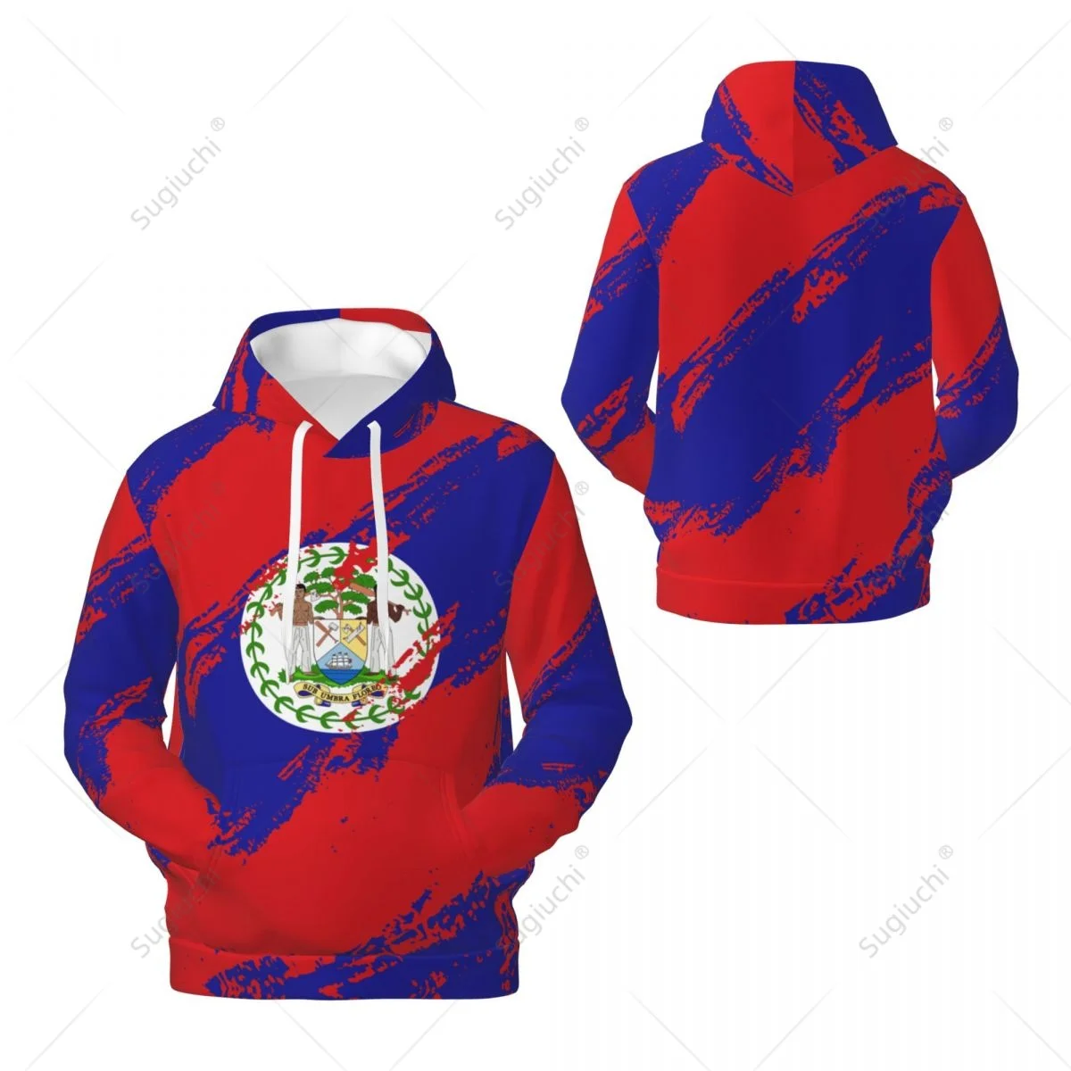 Толстовка унисекс с белизским флагом повседневный свитшот из полиэстера 3D
