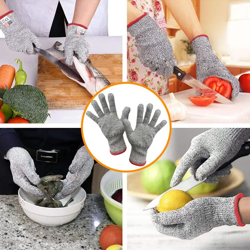 Перчатки уровня 5, устойчивые к порезам, противоскользящие и прочные, промышленные аксессуары для безопасной работы с стеклом и металлом.