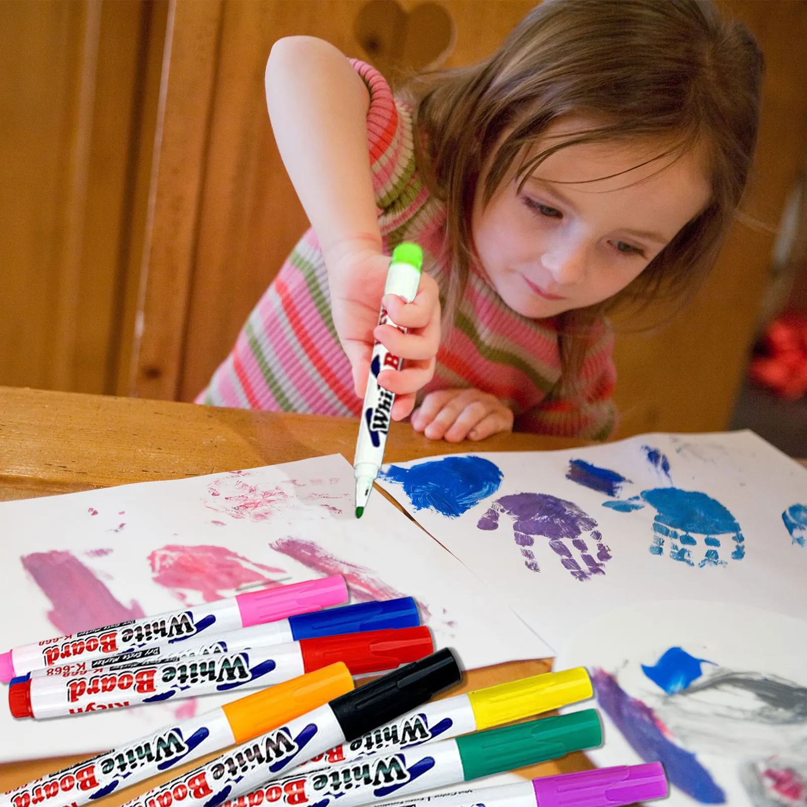 

Magical Water Painting Pens For Kids 8/12 PCS Drawing Marker Pen 8/12 Pcs Doodle Water Floating Pens With A Ceramic Spoon DIY