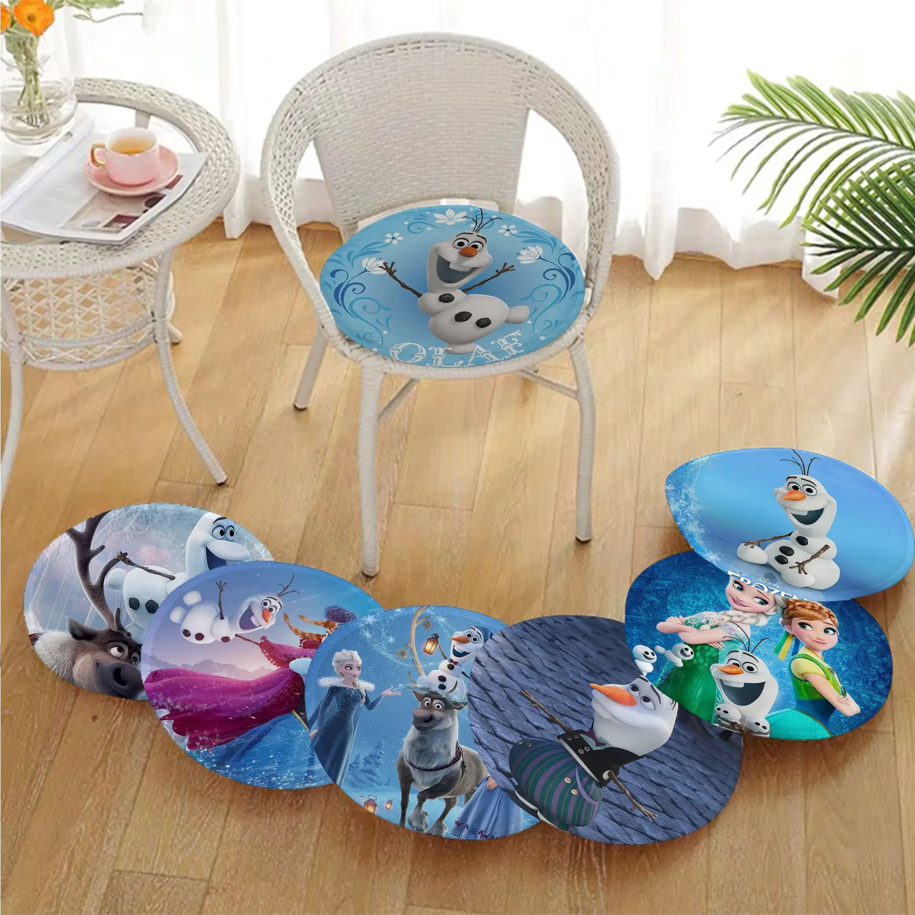 

Disney Olaf Snowman Frozen Square Dining Chair Cushion Circular Decoration Seat For Office Desk Outdoor Garden Cushions