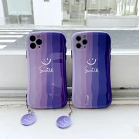 cute purple smile pendant phone case for iphone 13 11 12 pro max xs xr x 8 7 plus se 2 camera lens protections back cover