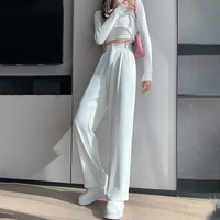 office high waist suit wide leg pants female spring and summer loose anti static quick drying casual white trousers trousers