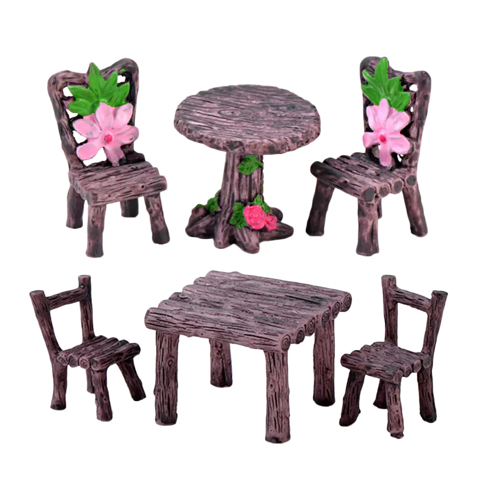 

Миниатюрный Настольный стул, Миниатюрный декоративный мини-Декор, ландшафтный орнамент, аксессуары для комнаты, стулья из смолы, 2 комплекта