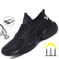 protective safety shoes for men summer breathable work shoes lightweight anti smashing boots male construction mesh sneakers
