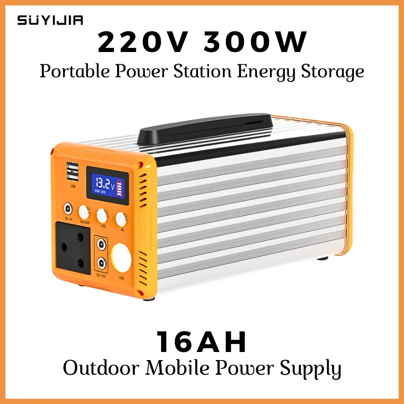 

220V Portable Power Station AC DC 200/300/500W Solar Generator Outdoor Power Bank Travel Camping Emergency Power Supply
