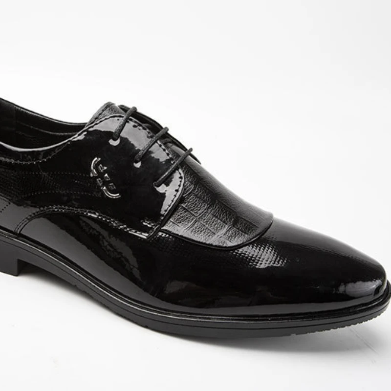 Men Dress Shoes Business Leather Shoes Dress Casual Low Top Solid Color Nonslip Dress British Style Leather Shoe Spring Men Shoe