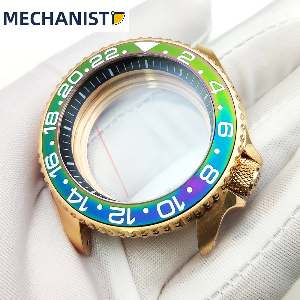 Machinist - watch accessories rose gold case NH35 NH36 sapphire AR blue film trapezoidal crystal ceramic color matte bezel