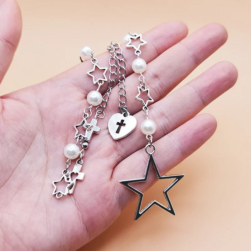 Star Phone Charms Cool Girl Cellphone Women Pendant Cute Bead Chain For Keys Strap Lanyard Handmade DIY Original Accessories