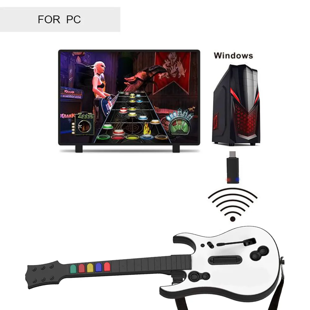 Беспроводной контроллер 2 в 1 с регулируемым ремешком джойстик для ПК PS3 гитары Hero