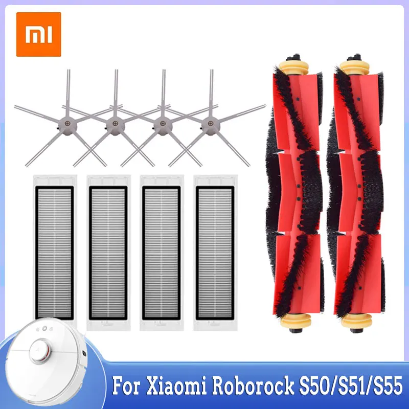 

HEPA Filter Main Brush For XiaoMi Roborock S50 S51 S55 S6 Side Brush Washable Mop Cloth Pure Accessories Vacuum Cleaner Parts