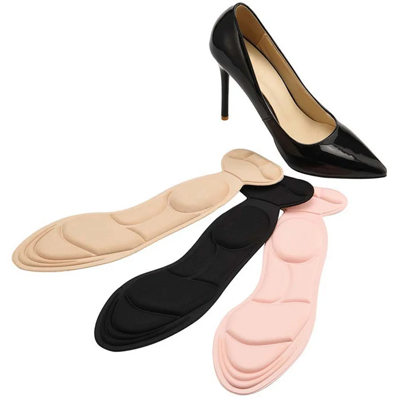 

5D Women Insoles for Shoes Absorb Sweat Inserts High Heel Anti-slip Massage Feet Sole Cushion Memory Foam Soft Inner Shoe Pads