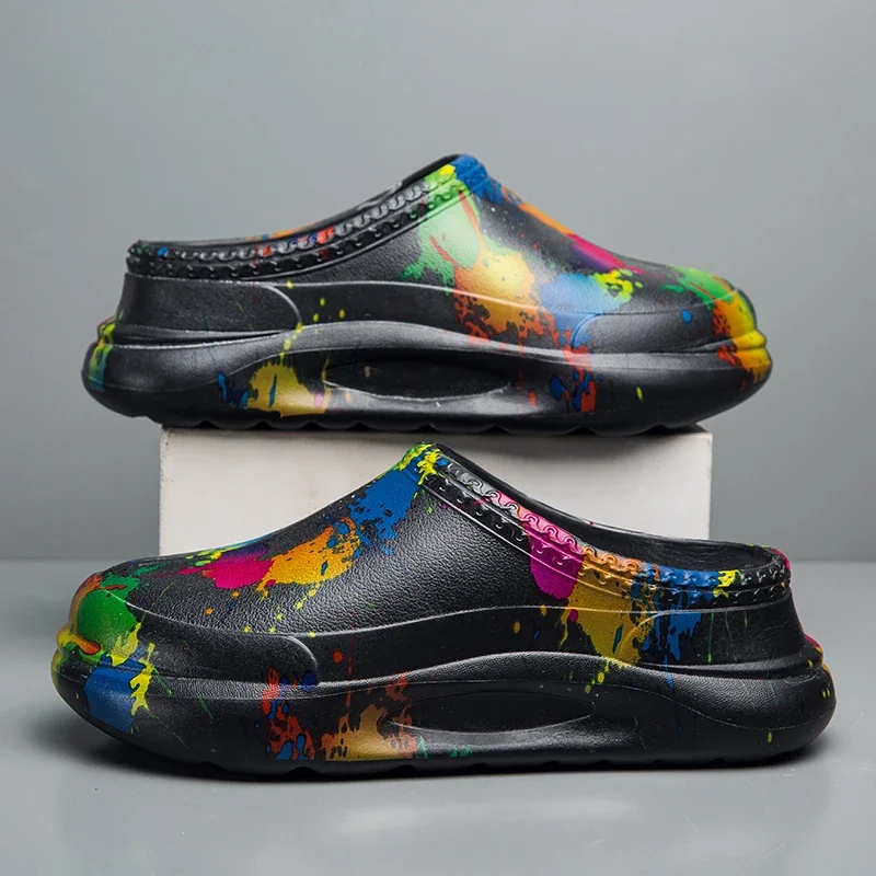 Мужские Нескользящие кухонные туфли дышащие без застежки для ресторана работы