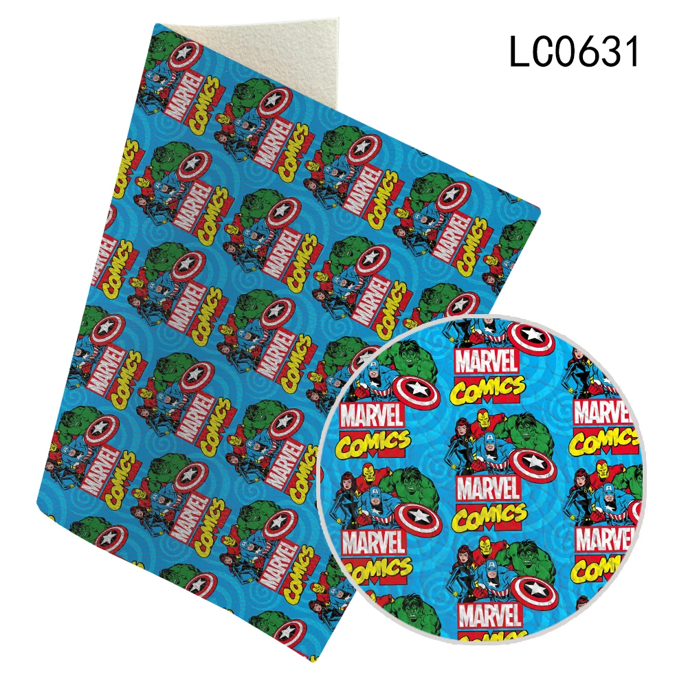 

Action Movie Popular Hero Pattern Lychee Pattern Imitation Leather for DIY Handmade Clothing Accessories Materials 30X136CM