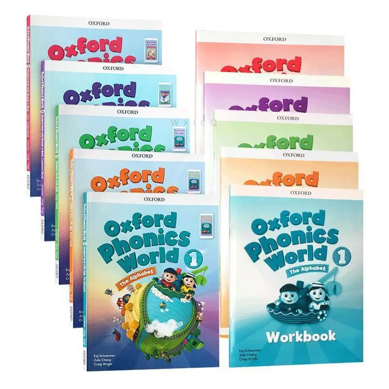 10 Books Oxford Natural Spelling Textbook Oxford Phonics World 5 Textbook + 5 Workbook Children English Teaching Learning