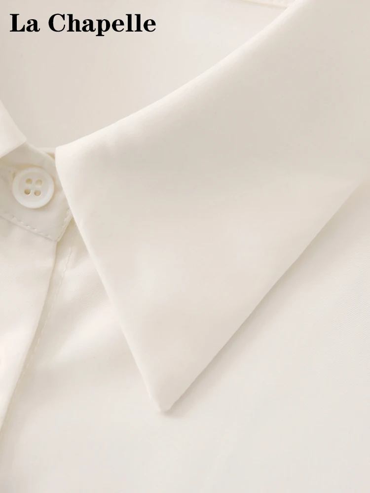 La Chabell Pleated Lantern Sleeve White Shirt Women Autumn New Design Sense Loose Slimming Chic Top