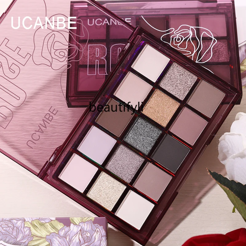 Смоки макияж холодная Роза 15 цветов Тени для век пластина цемент серый розовый