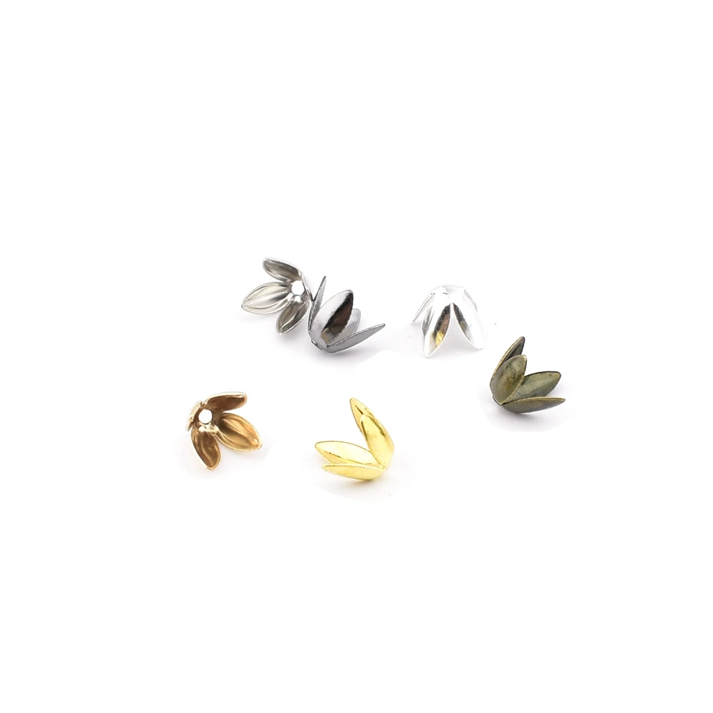 100 шт./лот 10*8 мм 4 листья для бусин в форме цветков на доступно 6 бусины с большим