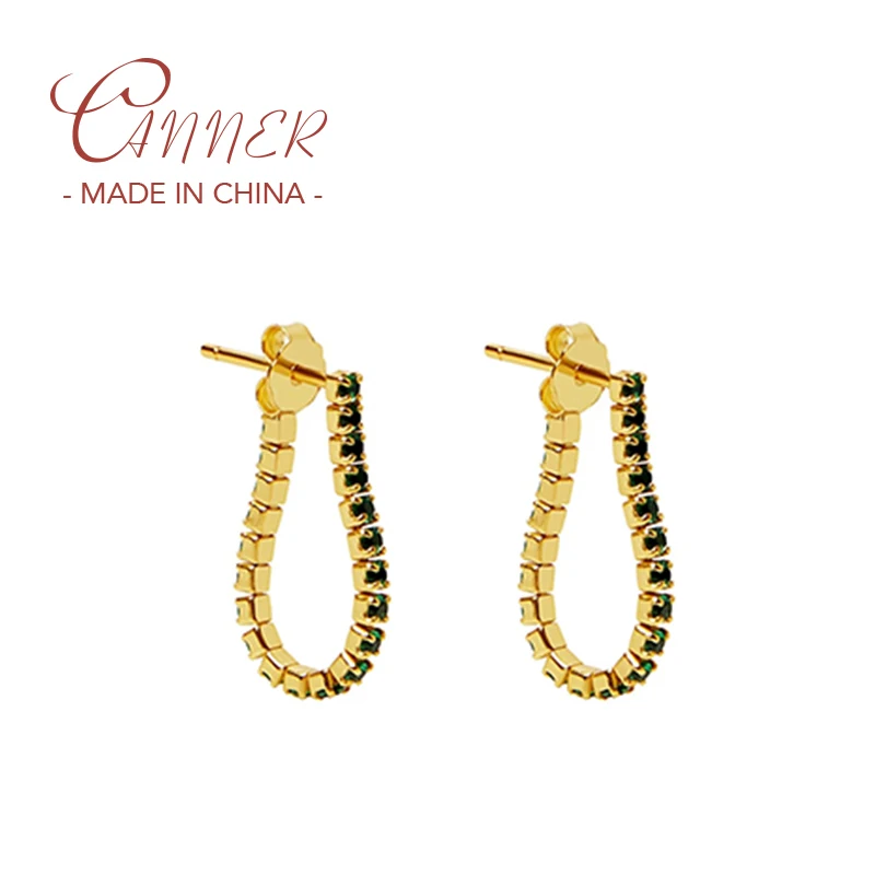 

Женские серьги-кольца CANNER из серебра 925 пробы с фианитами