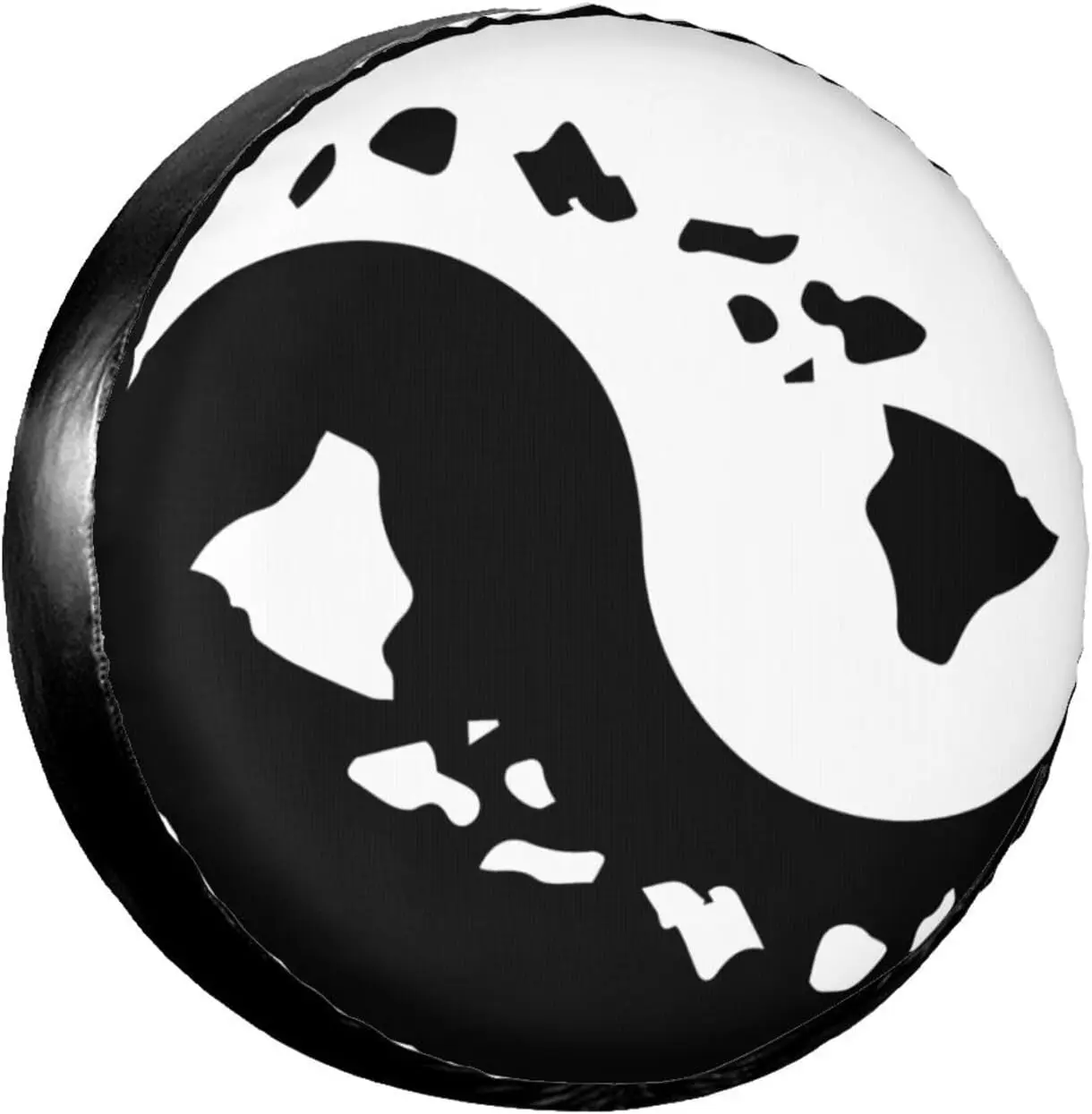 

Yin Yang Hawaiian Island Map Spare Tire Cover Weatherproof Dust-Proof Tire Covers Fit for RV Truck SUV Motorhome Travel