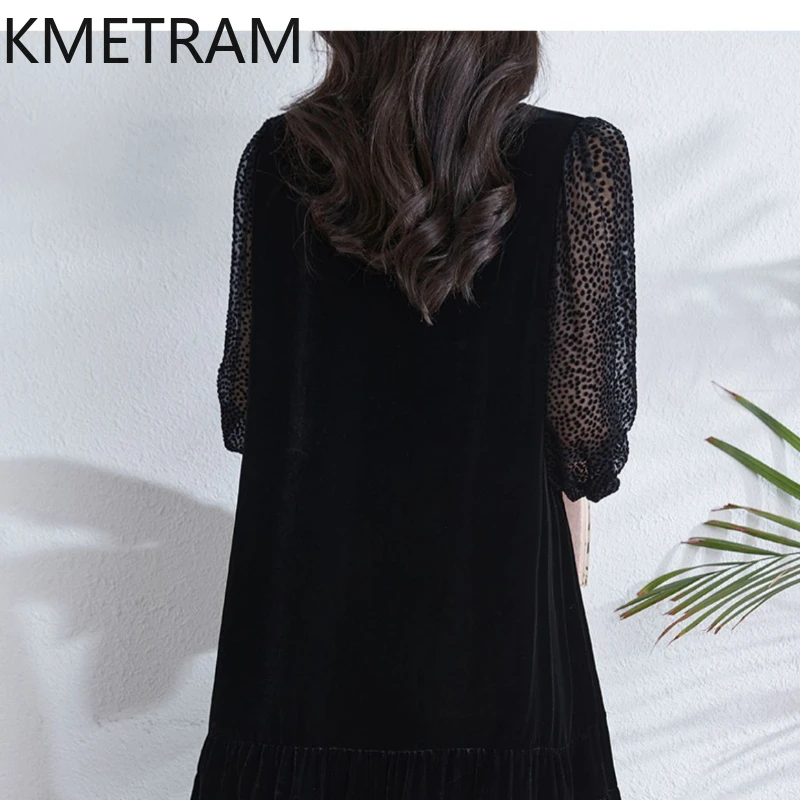 KMETRAM 100% настоящее шелковое платье тутового шелка роскошные вечерние платья с