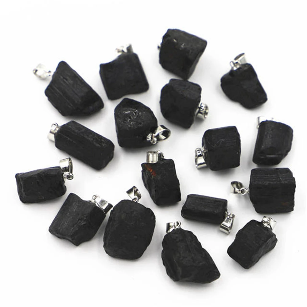 

Crystals Raw Healing Stones Natural Rough Black Tourmaline Pendants For Sale