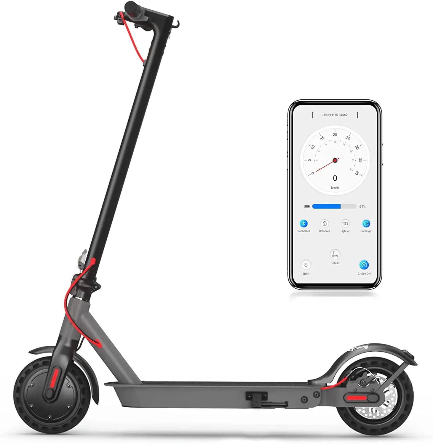 

Scooter, S2 Scooters for Adults 220lbs, 8.5" Solid Tires 17 Miles Long Range 19 MPH Speed, Portable Folding Kick E-Scooter Urba