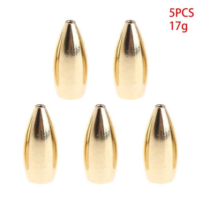 

5 Pcs Fishing Sinker 8 Size Flipping Bass Weights Gold Accessories Parts