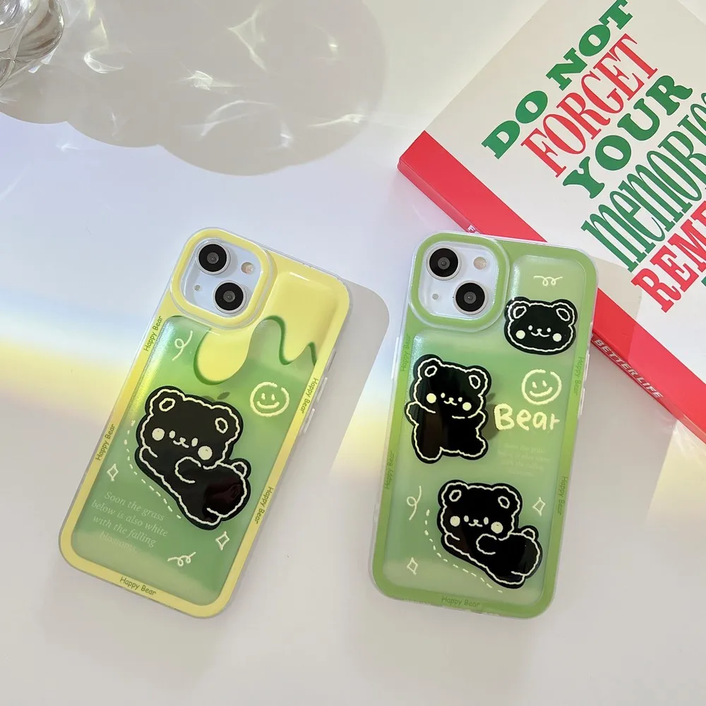 

Чехол с рисунком медведя из расплавленного мороженого для iphone 11ProMax 11 12Pro 12 13ProMax 13Pro 13 XS X XR XSMAX, мягкий чехол