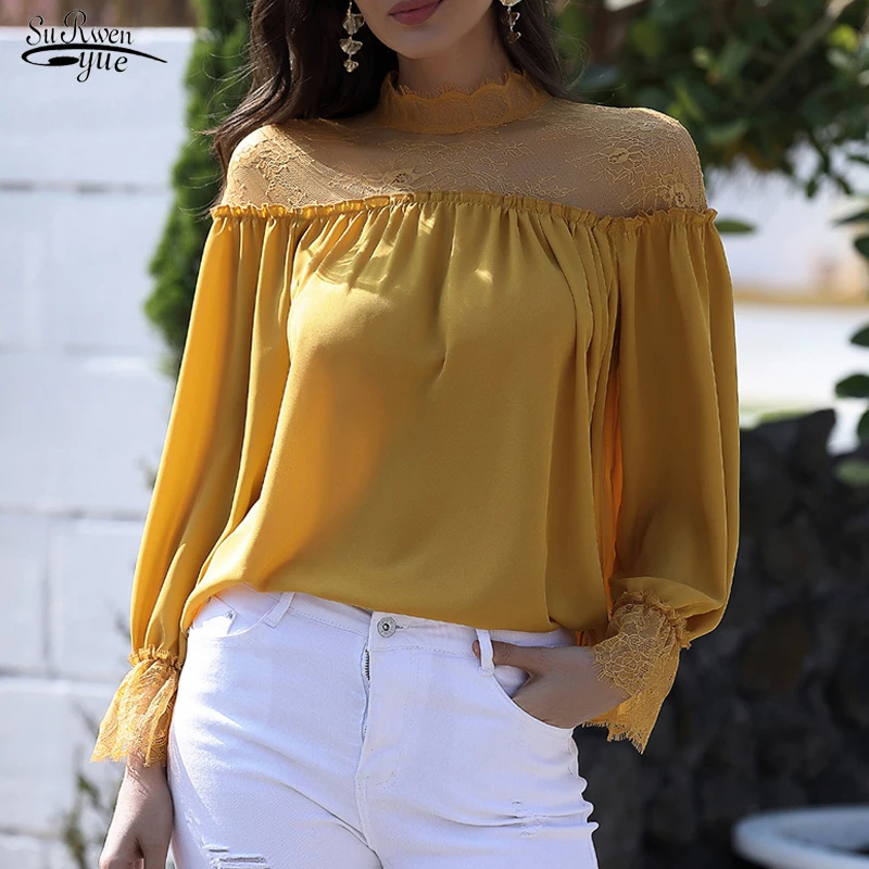 

Модная вязаная крючком кружевная рубашка белая одежда Повседневная однотонная пикантная блузка большого размера элегантные тонкие Топы с ...