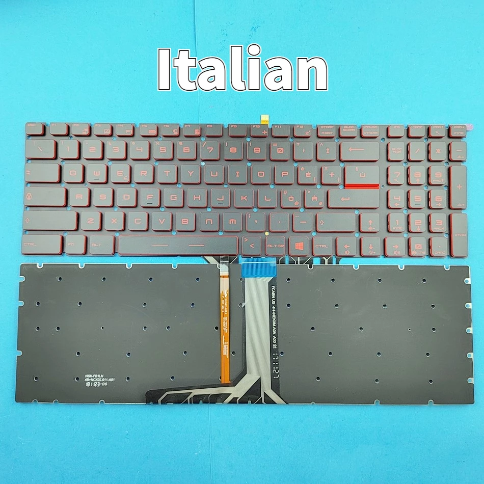 Итальянская и немецкая красная клавиатура с подсветкой для MSI GT62/GT72/GE62/GE72/GS60/GS70/GT72S/GL63/GL62/GL72 MS-17B7 GF75