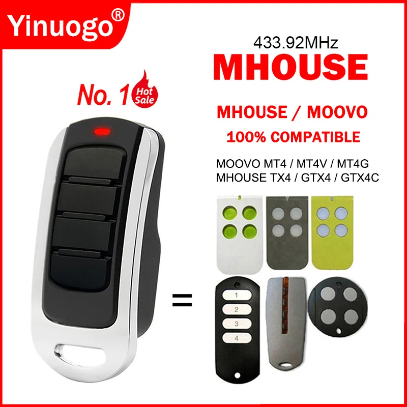 

Myhouse Mhouse TX3 TX4 GTX4 MOOVO MT4 MT4V MT4G Garage Door Remote Control Garage Door Command Replacement Garage Door Opener