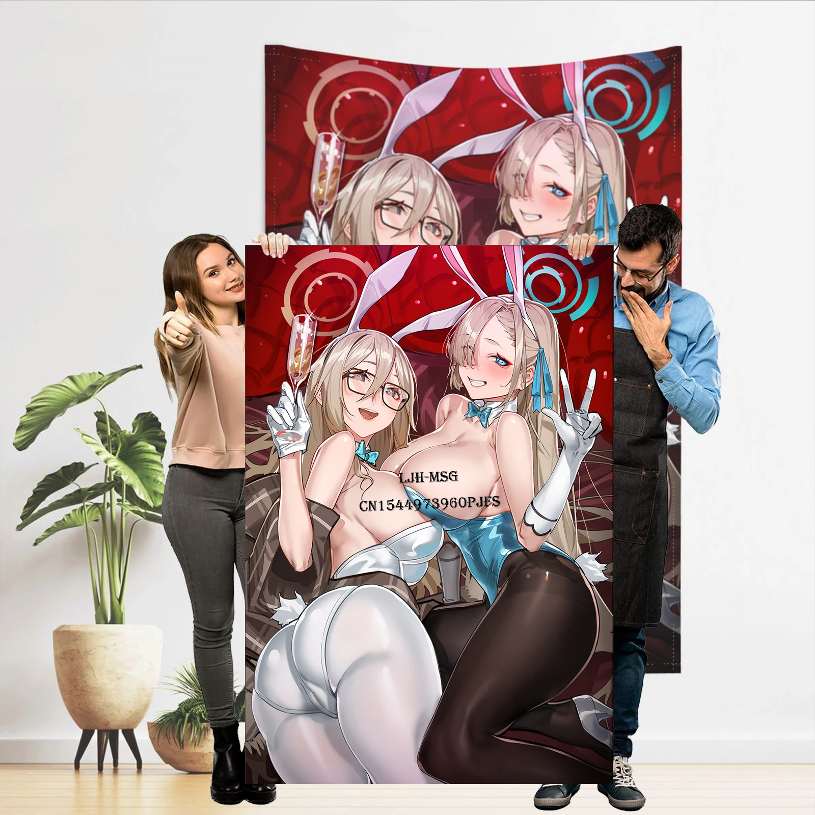 

Anime Tapestry Bunny Chaser on Board Poster Tapestries Hentai Lingerie Milf Wall Hanging Sexy Adult Bunnysuit Tapestries H Merch