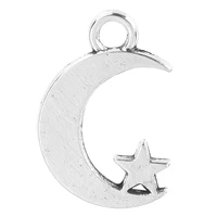 new trendy zinc alloy moon star charms pendants silver color simple pendant for women men diy jewelry making accessories wholesa