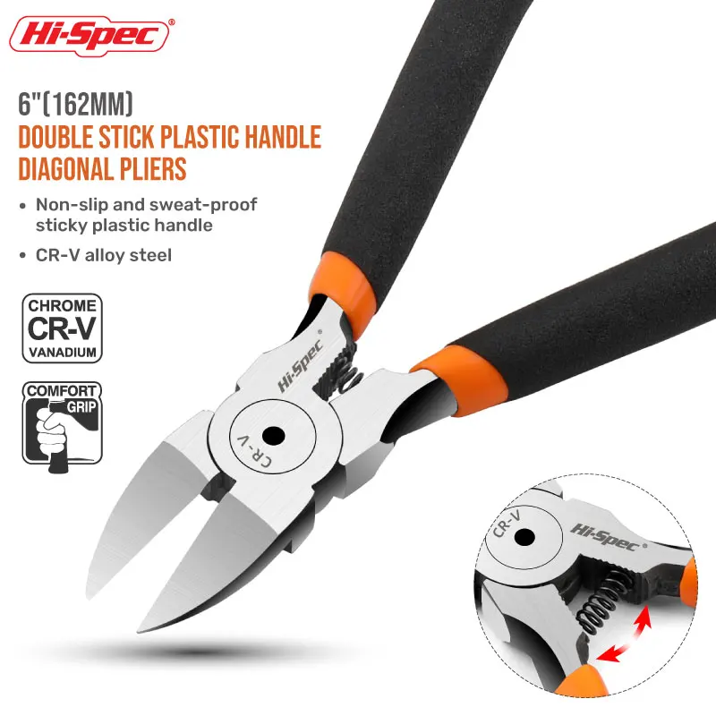 Hi-Spec Cutting Pliers Nipper Side Steel Wire Cutter Diagonal Pliers Mini Scissors Plastic Handle Flush Nipper Trimmer Pliers