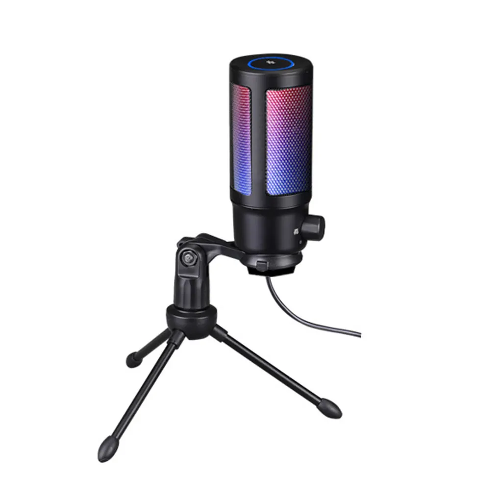 

PC USB Microphone Headphone Output Condenser Microphones Touch-Mute Button Studio Video Singing Mic Recording and Streaming