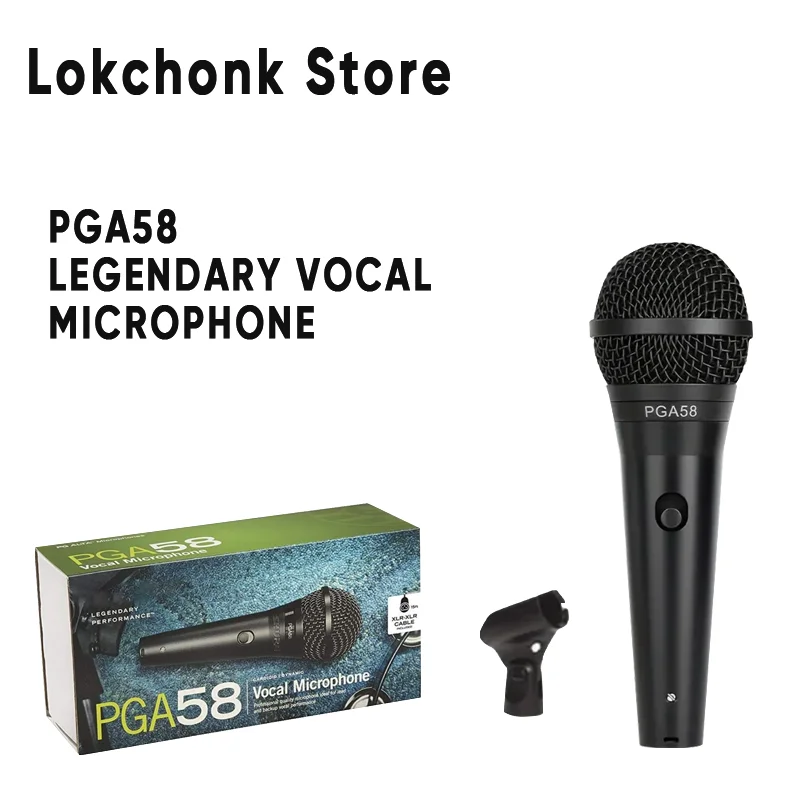 Lokchonk Профессиональный динамический микрофон PGA58 для пения на ...