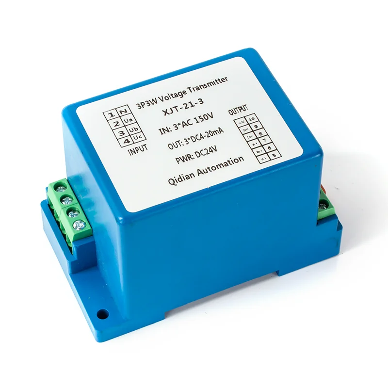 

Передатчик датчика напряжения переменного тока 0-100 в 0-220 В 0-380 в 3 фазы 4-20 мА 0-10 в 0-5 в RS485 3P3W 3P 4 Вт передатчик напряжения